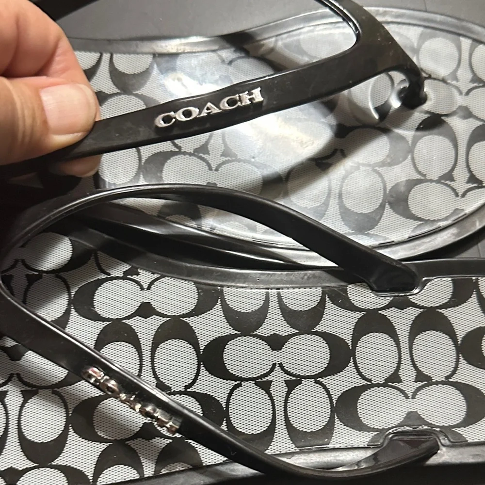 Coach LYRA Women Black and White Sandals Jelly Size 6 - Picture 3 of 9